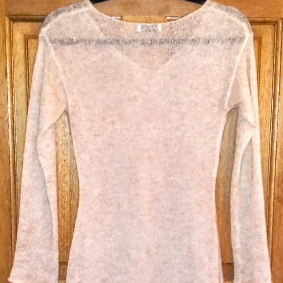 Lattelier Cream Cashmere Sheer Sweater - Picture 3 of 3